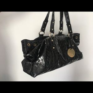 Emporio Armani Embossed Patent Leather Tote Bag
